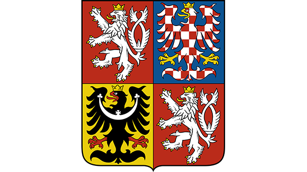 Wapen van Tsjechië - in kleur op transparante achtergrond - 600 * 337 pixels 